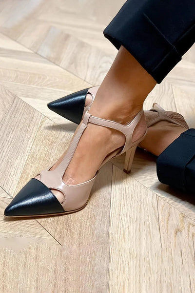 Zapatos de mujer – Estilo bicolor con tacón refinado