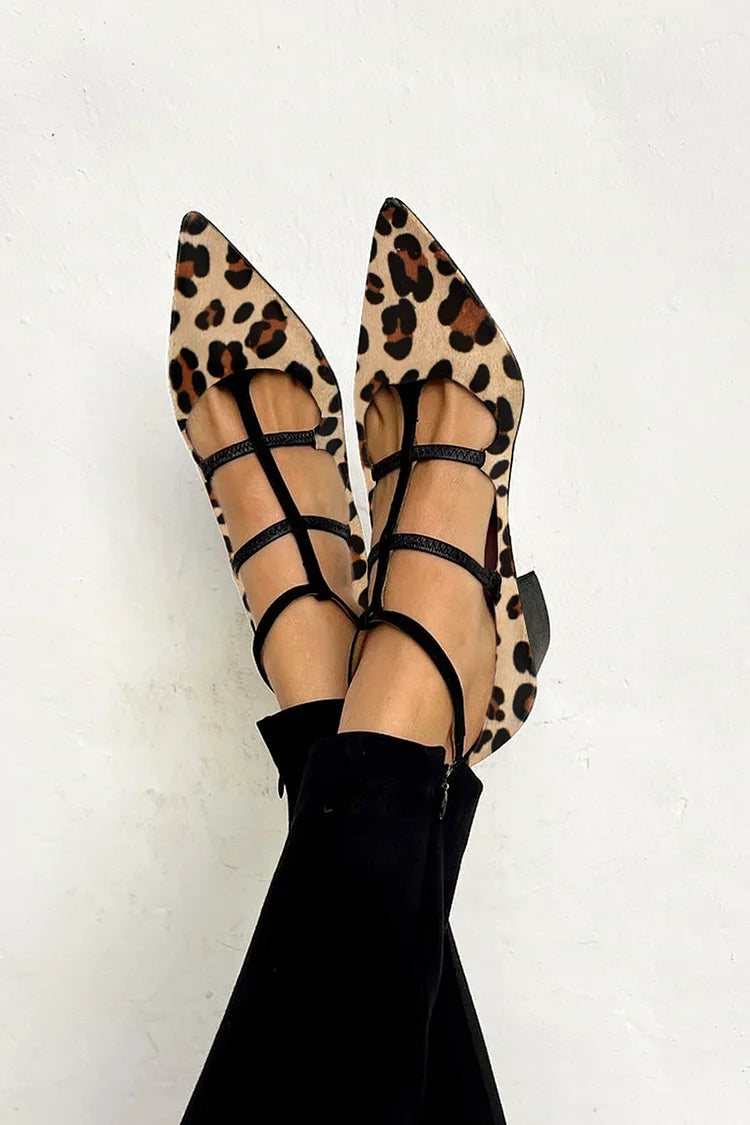 Zapatos de mujer – Estilo animal print con tiras elegantes