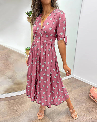 Vestido Midi de Lunares – Encanto Retro con Estilo Moderno