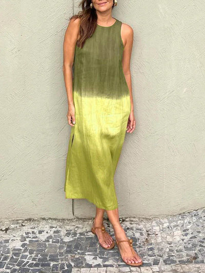 Vestido Midi Sin Mangas en Degradado Tierra 🌿