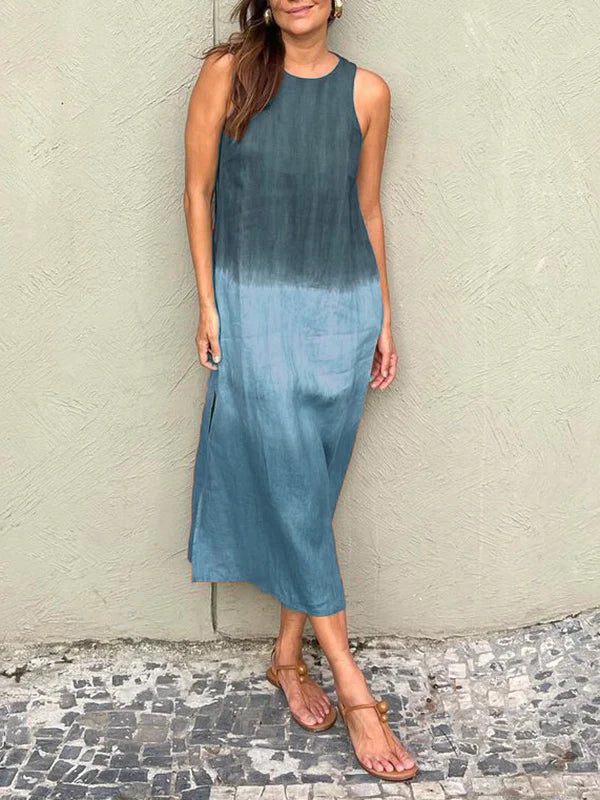 Vestido Midi Sin Mangas en Degradado Tierra 🌿