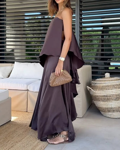 Vestido Largo Strapless – Elegancia Minimalista