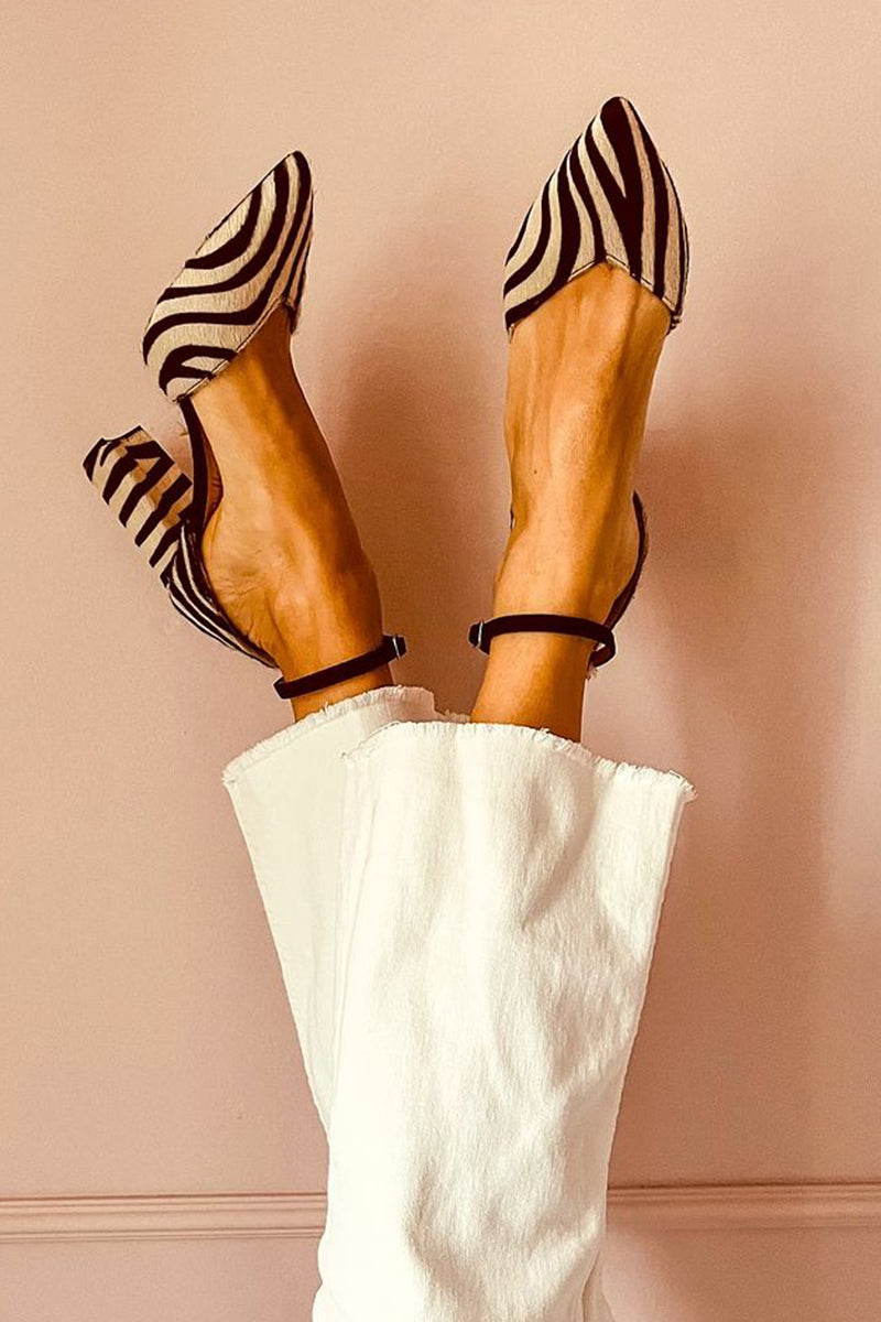 Mujer – Tacones Zebra con Estilo Salvaje