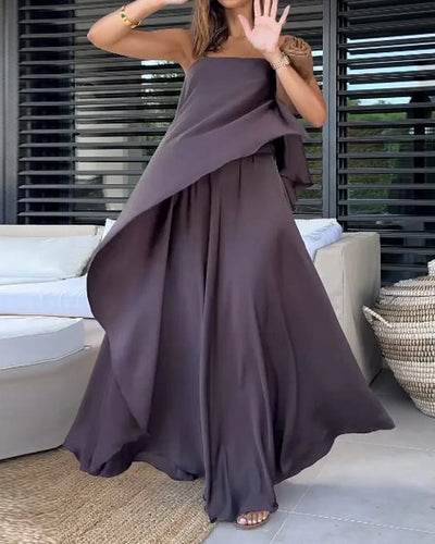Vestido Largo Strapless – Elegancia Minimalista