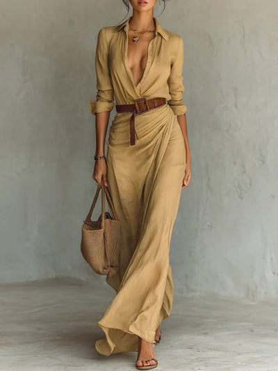 Vestido Camisero Largo – Estilo Safari Chic