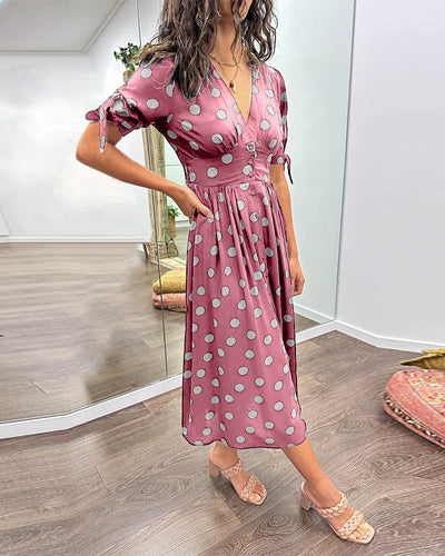 Vestido Midi de Lunares – Encanto Retro con Estilo Moderno