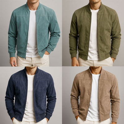 Chaqueta estilo bomber de ante – Clásico, moderno y versátil