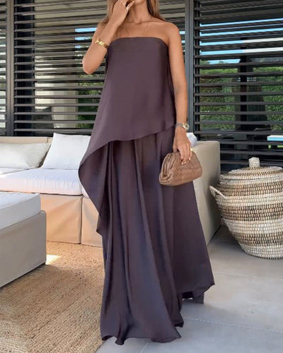 Vestido Largo Strapless – Elegancia Minimalista